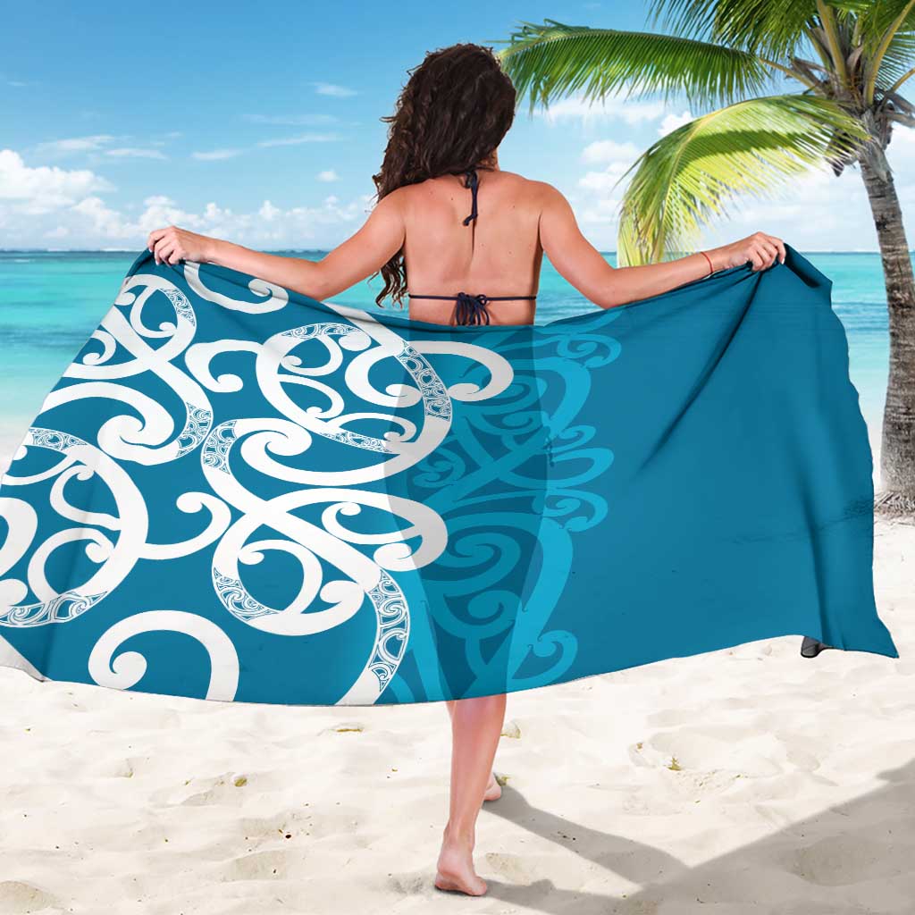 Azure Blue Maori Sarong Koru Kowhaiwhai - Polynesian Pride