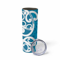 Azure Blue Maori Skinny Tumbler Koru Kowhaiwhai LT7 - Polynesian Pride