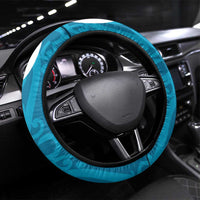 Azure Blue Maori Steering Wheel Cover Koru Kowhaiwhai LT7 Universal Fit Blue - Polynesian Pride
