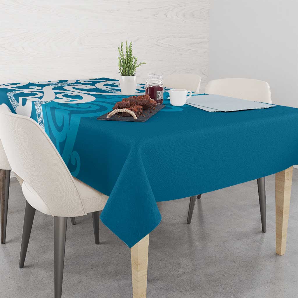 Azure Blue Maori Tablecloth Koru Kowhaiwhai LT7 - Polynesian Pride