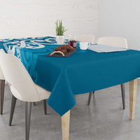 Azure Blue Maori Tablecloth Koru Kowhaiwhai LT7 - Polynesian Pride