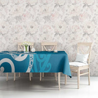 Azure Blue Maori Tablecloth Koru Kowhaiwhai LT7 - Polynesian Pride