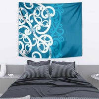 Azure Blue Maori Tapestry Koru Kowhaiwhai LT7 - Polynesian Pride