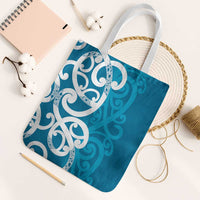 Azure Blue Maori Tote Bag Koru Kowhaiwhai - Polynesian Pride
