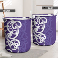 Violet Green Maori Laundry Basket Koru Kowhaiwhai LT7 - Polynesian Pride