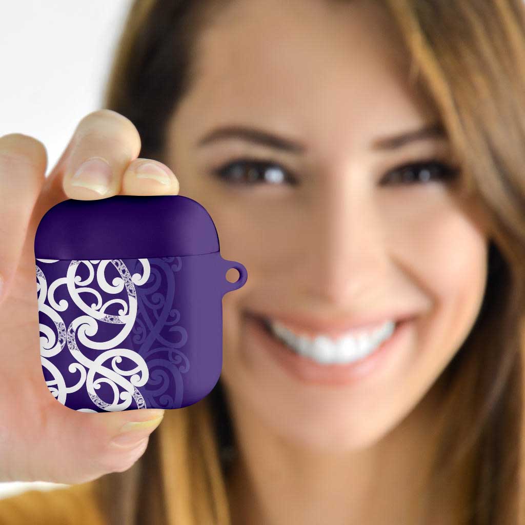 Violet Green Maori AirPods Case Koru Kowhaiwhai - Polynesian Pride