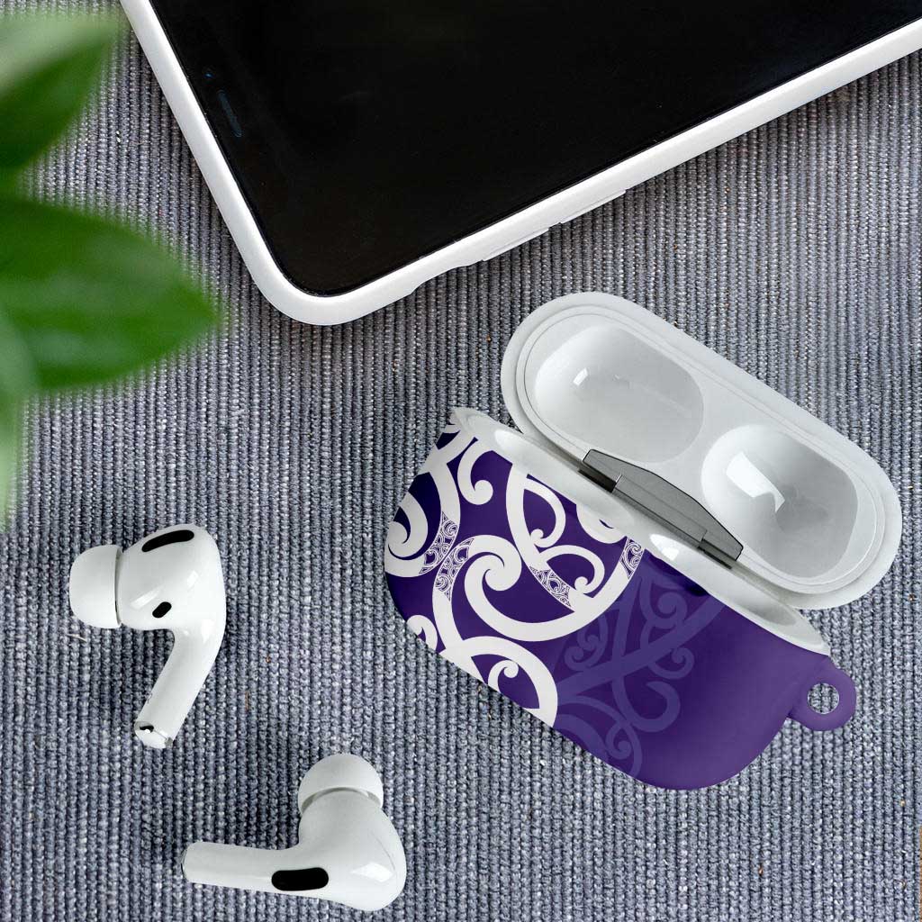 Violet Green Maori AirPods Case Koru Kowhaiwhai - Polynesian Pride