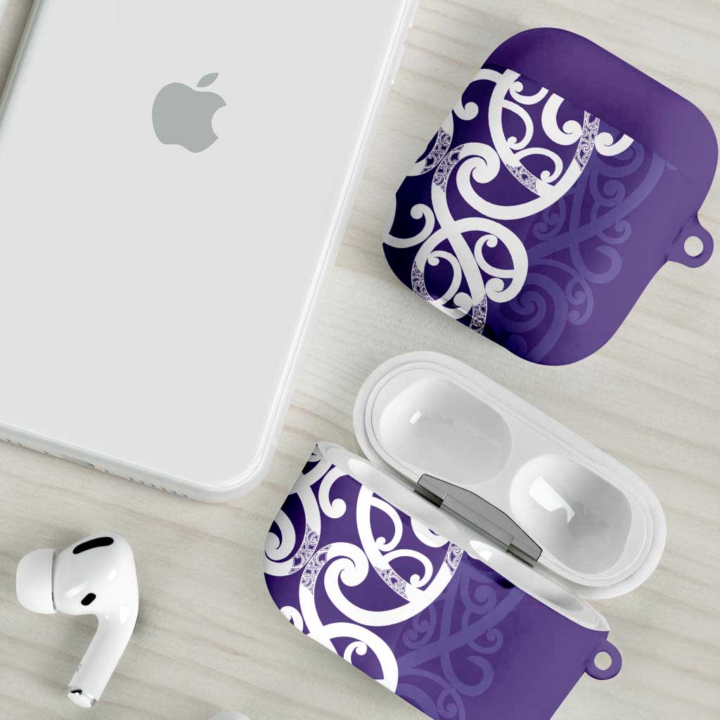 Violet Green Maori AirPods Case Koru Kowhaiwhai - Polynesian Pride