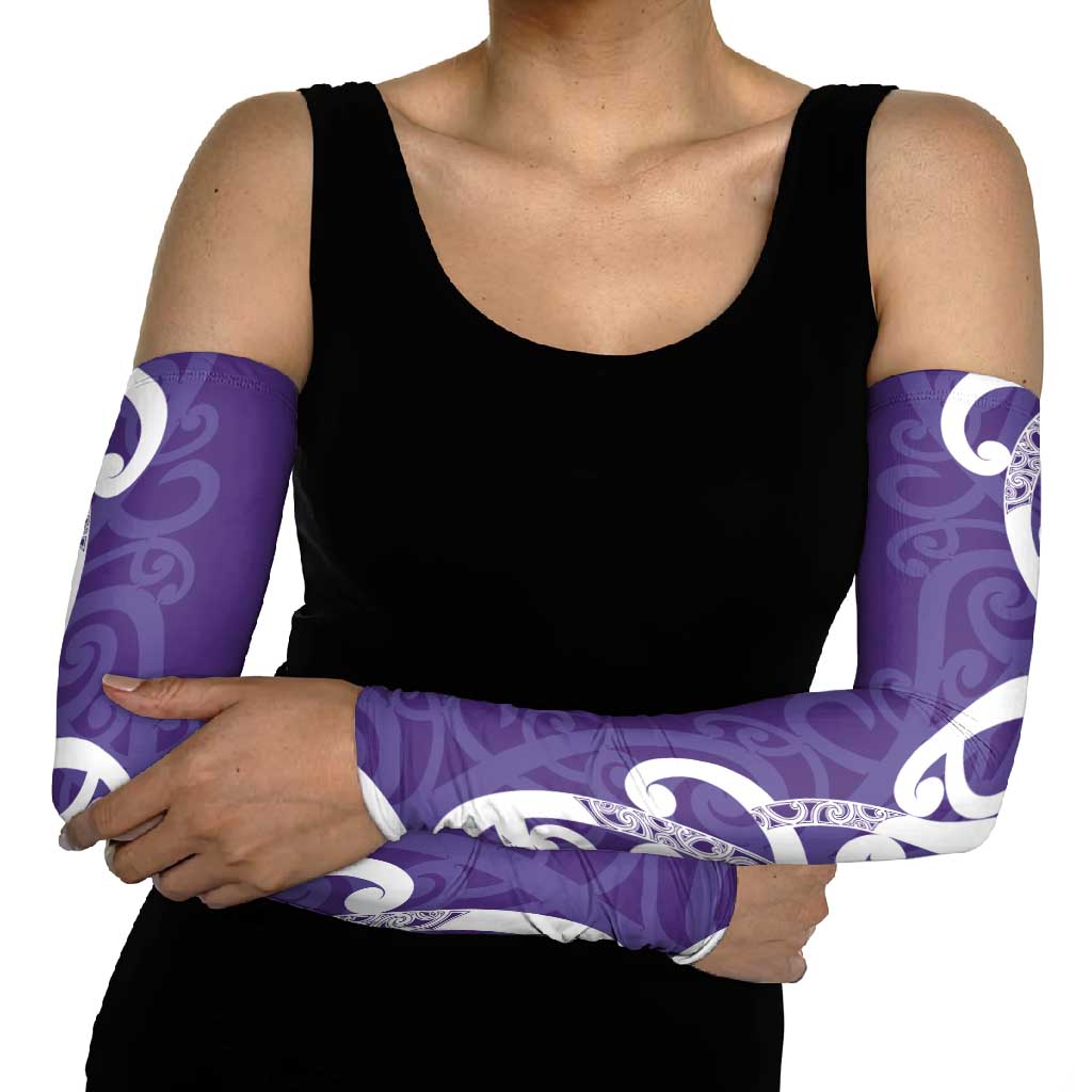 Violet Green Maori Arm Sleeves Koru Kowhaiwhai LT7 - Polynesian Pride