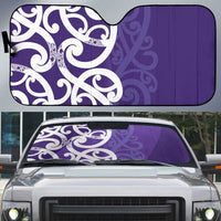 Violet Green Maori Auto Sun Shade Koru Kowhaiwhai LT7 Violet - Polynesian Pride