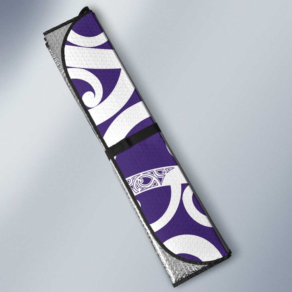 Violet Green Maori Auto Sun Shade Koru Kowhaiwhai LT7 - Polynesian Pride