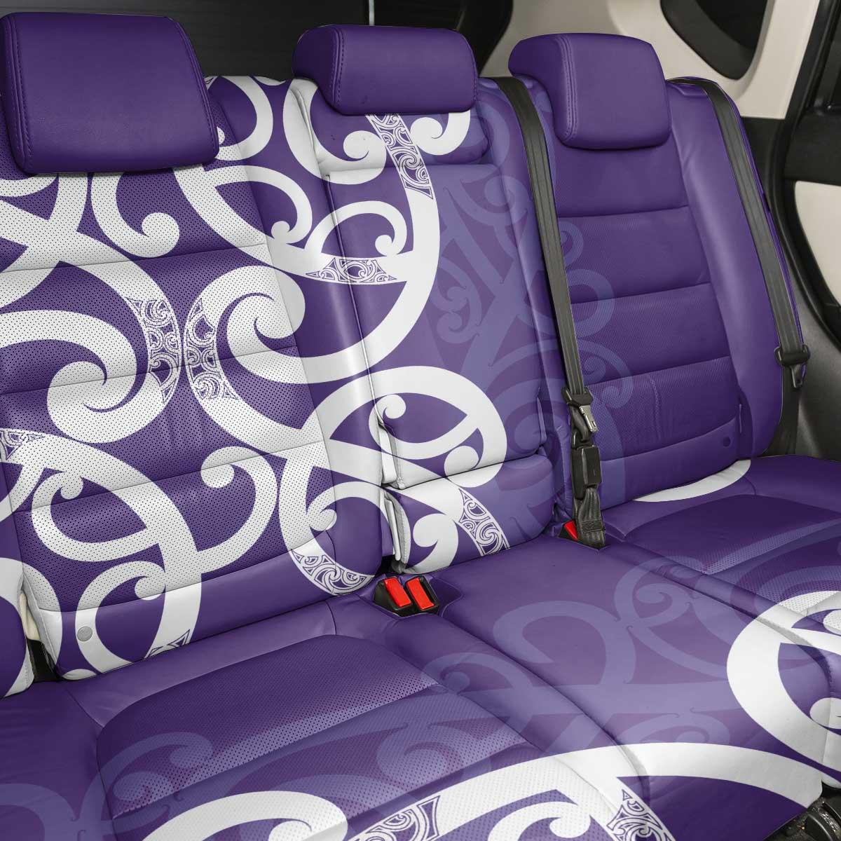 Violet Green Maori Back Car Seat Cover Koru Kowhaiwhai LT7 - Polynesian Pride