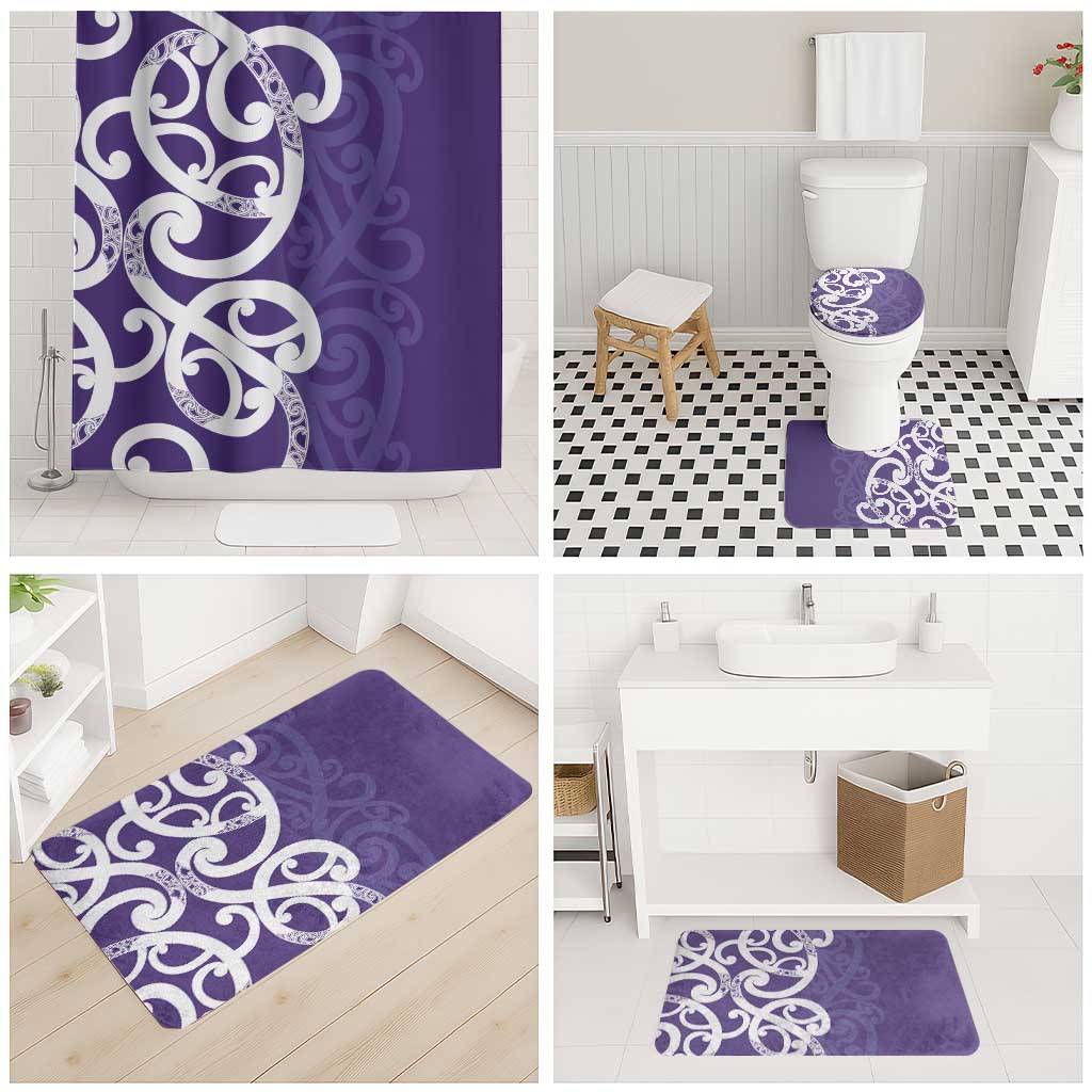 Violet Green Maori Bathroom Set Koru Kowhaiwhai - Polynesian Pride