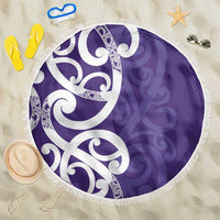 Violet Green Maori Beach Blanket Koru Kowhaiwhai LT7 One Size 150cm Violet - Polynesian Pride