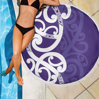 Violet Green Maori Beach Blanket Koru Kowhaiwhai LT7 - Polynesian Pride
