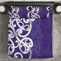 Violet Green Maori Bedding Set Koru Kowhaiwhai LT7 Violet - Polynesian Pride