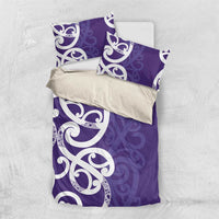 Violet Green Maori Bedding Set Koru Kowhaiwhai LT7 US Twin 172cm x 218cm Violet - Polynesian Pride