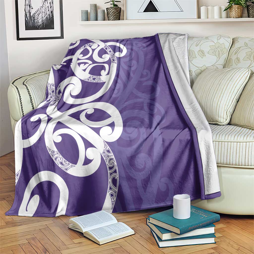 Violet Green Maori Blanket Koru Kowhaiwhai - Polynesian Pride