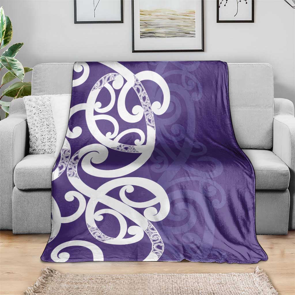 Violet Green Maori Blanket Koru Kowhaiwhai - Polynesian Pride