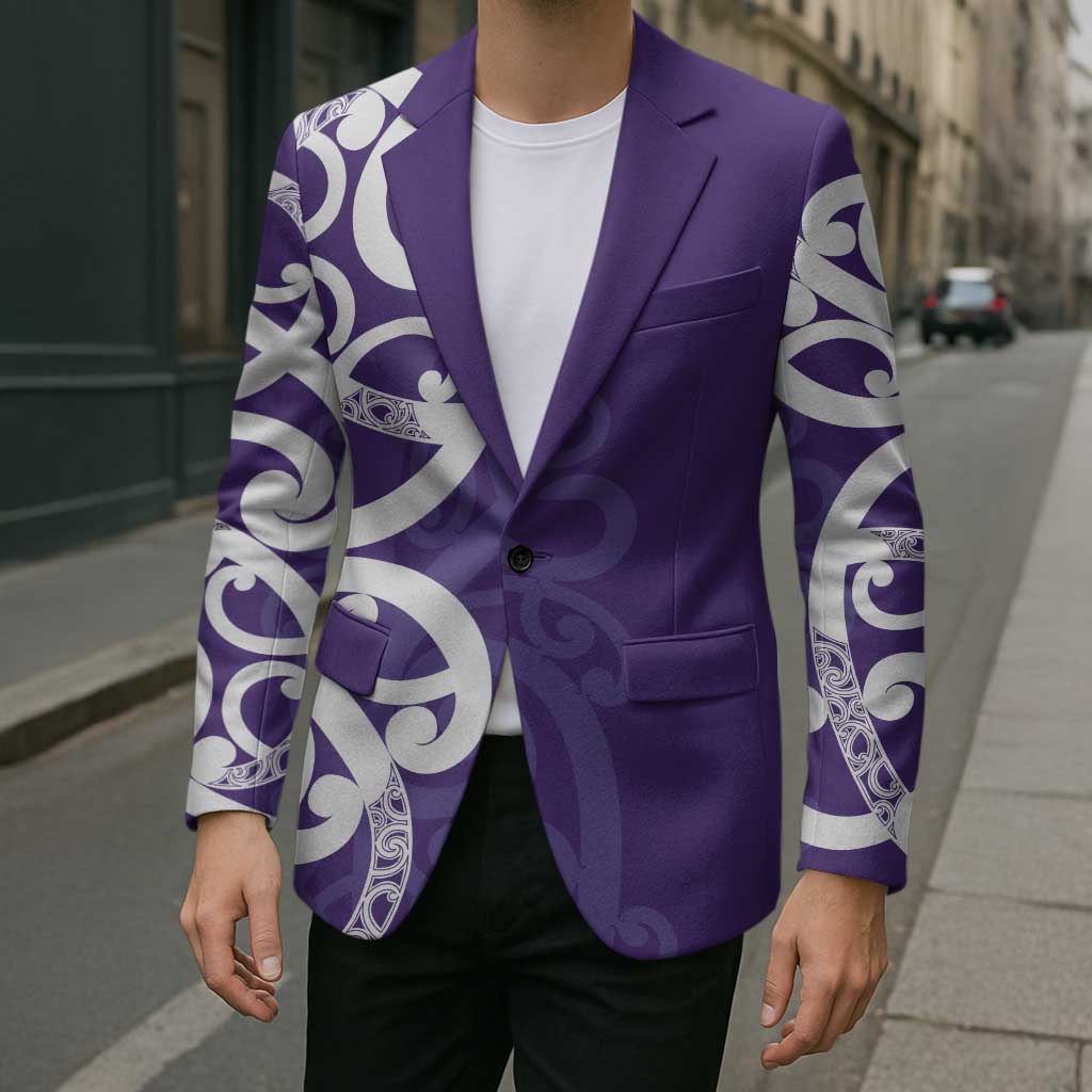 Violet Green Maori Blazer Koru Kowhaiwhai LT7 - Polynesian Pride