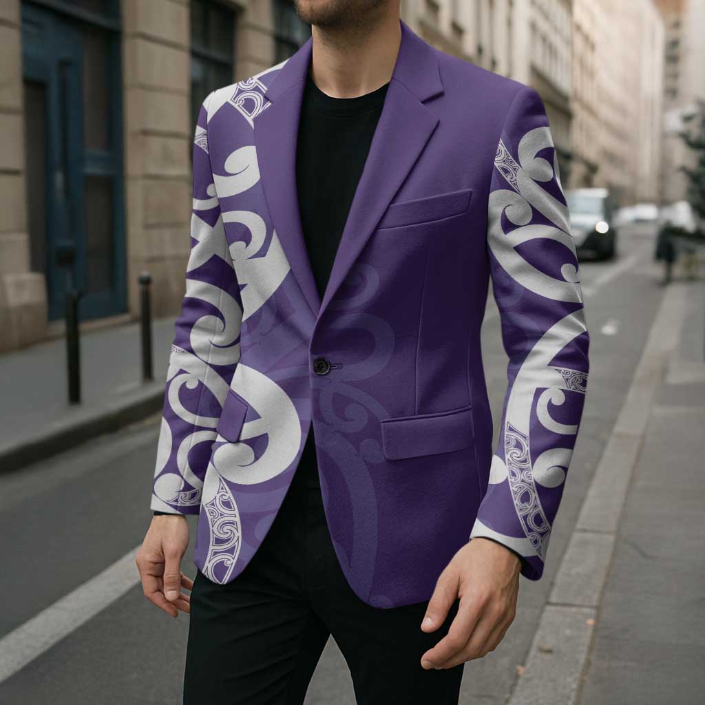 Violet Green Maori Blazer Koru Kowhaiwhai LT7 - Polynesian Pride