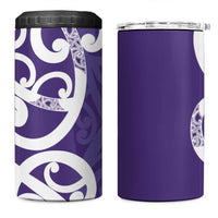 Violet Green Maori 4 in 1 Can Cooler Tumbler Koru Kowhaiwhai LT7 One Size: 16 oz Violet - Polynesian Pride