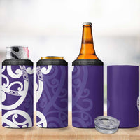 Violet Green Maori 4 in 1 Can Cooler Tumbler Koru Kowhaiwhai LT7 - Polynesian Pride