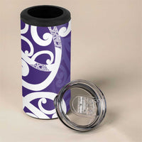 Violet Green Maori 4 in 1 Can Cooler Tumbler Koru Kowhaiwhai LT7 - Polynesian Pride