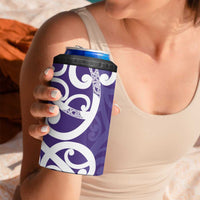 Violet Green Maori 4 in 1 Can Cooler Tumbler Koru Kowhaiwhai LT7 - Polynesian Pride