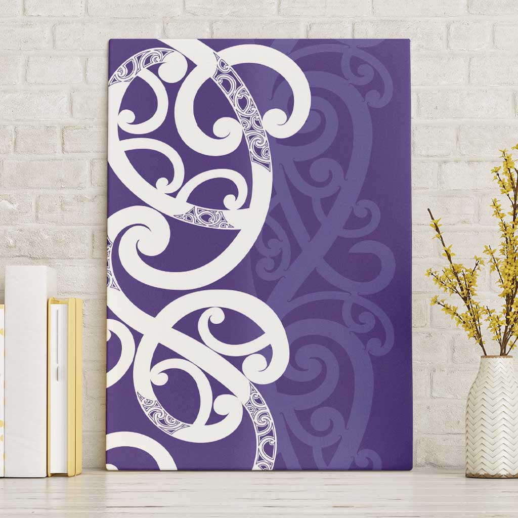 Violet Green Maori Canvas Wall Art Koru Kowhaiwhai LT7 Without Frame Violet - Polynesian Pride