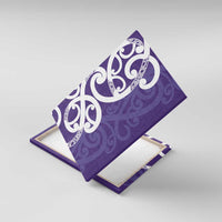Violet Green Maori Canvas Wall Art Koru Kowhaiwhai LT7 With Frame Violet - Polynesian Pride
