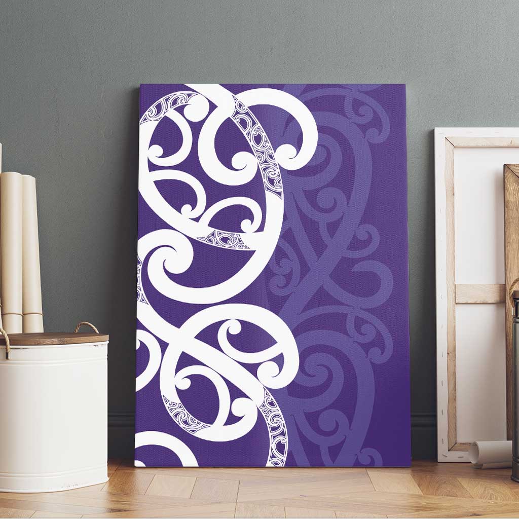 Violet Green Maori Canvas Wall Art Koru Kowhaiwhai LT7 - Polynesian Pride