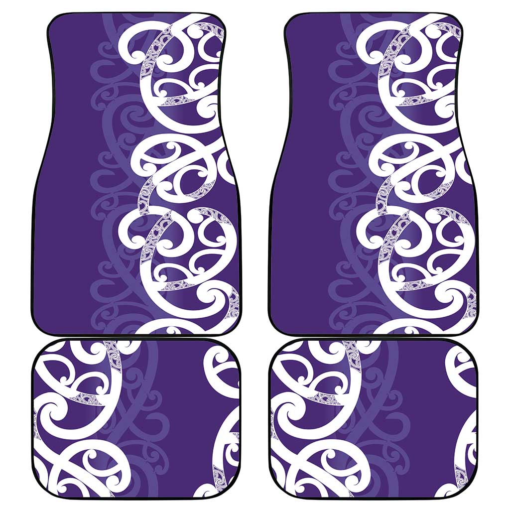Violet Green Maori Car Mats Koru Kowhaiwhai - Polynesian Pride