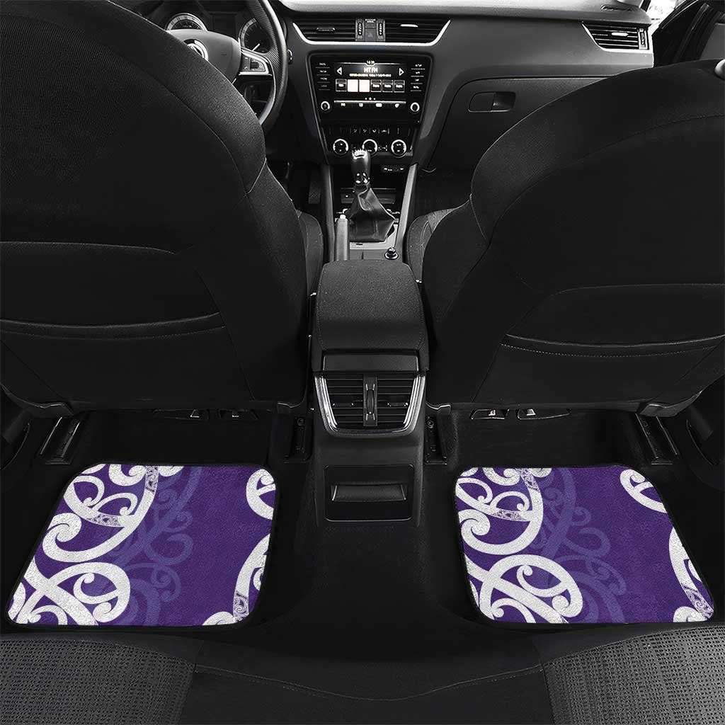 Violet Green Maori Car Mats Koru Kowhaiwhai - Polynesian Pride