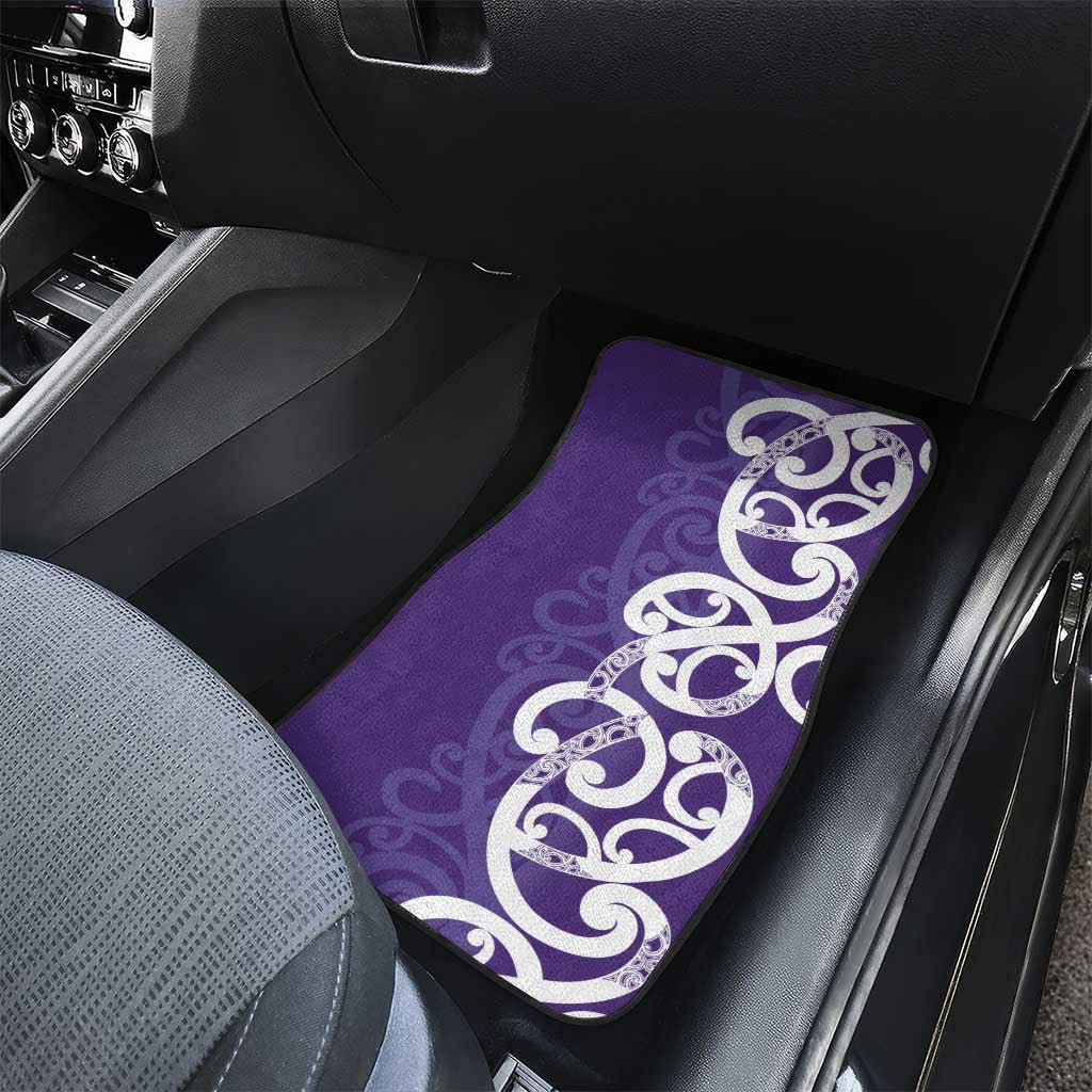 Violet Green Maori Car Mats Koru Kowhaiwhai - Polynesian Pride
