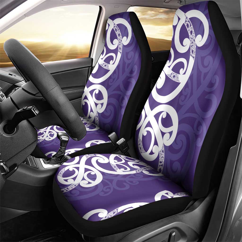 Violet Green Maori Car Seat Cover Koru Kowhaiwhai LT7 - Polynesian Pride
