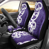 Violet Green Maori Car Seat Cover Koru Kowhaiwhai LT7 - Polynesian Pride