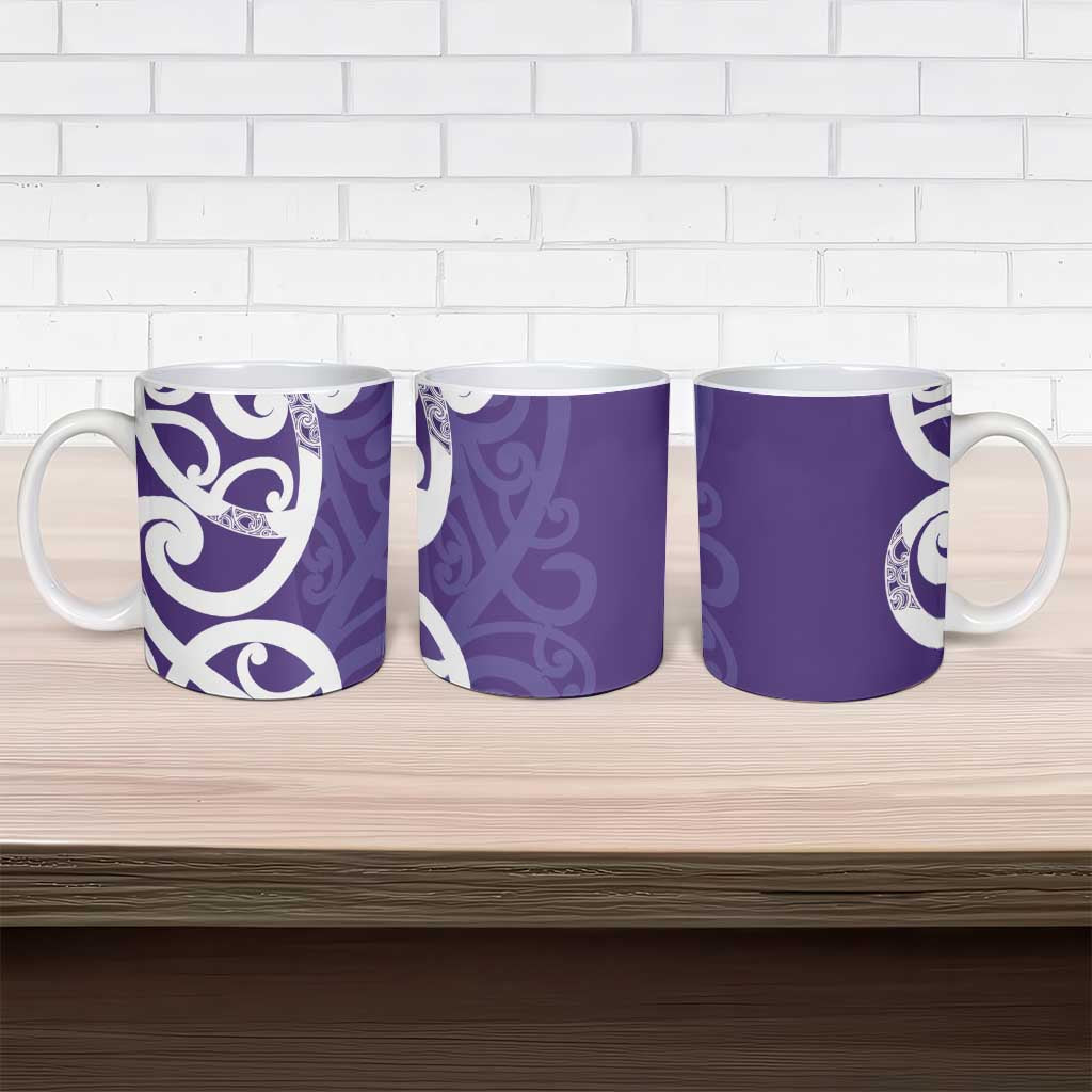 Violet Green Maori Ceramic Mug Koru Kowhaiwhai LT7 - Polynesian Pride