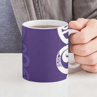 Violet Green Maori Ceramic Mug Koru Kowhaiwhai LT7 - Polynesian Pride