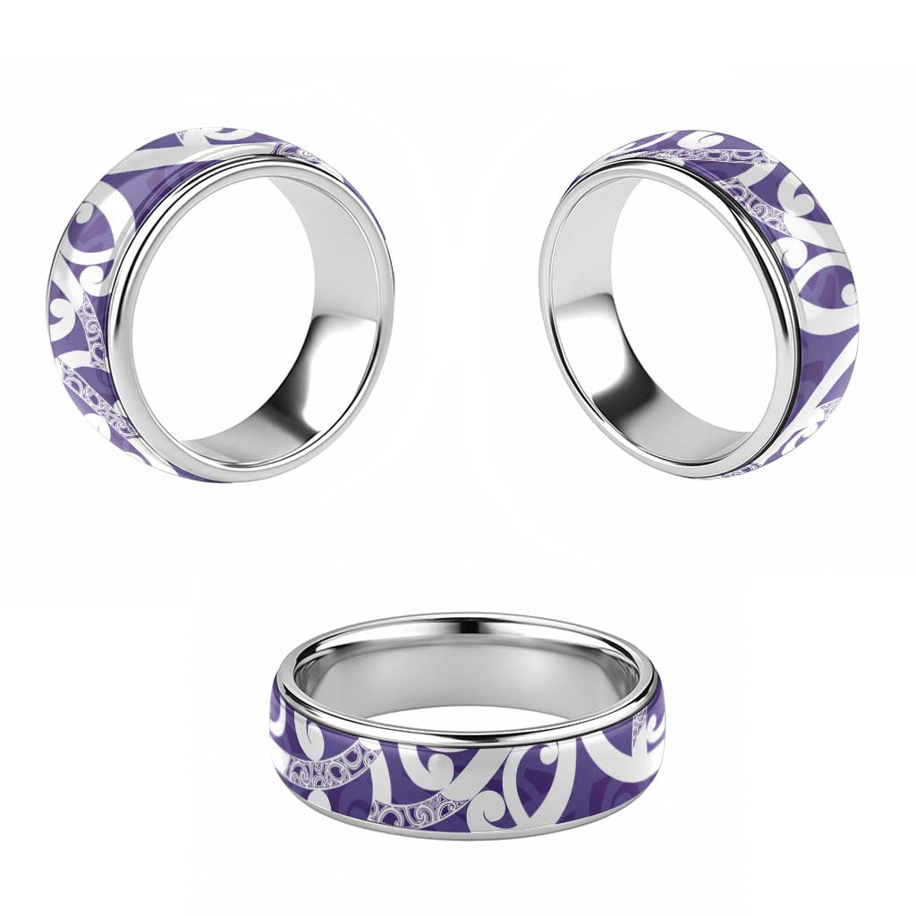 Violet Green Maori Classic Ring Koru Kowhaiwhai LT7 - Polynesian Pride
