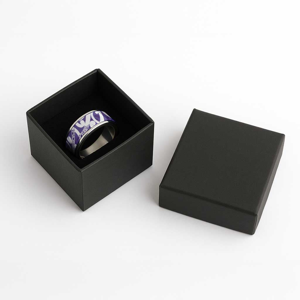 Violet Green Maori Classic Ring Koru Kowhaiwhai LT7 - Polynesian Pride