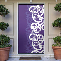 Violet Green Maori Door Cover Koru Kowhaiwhai LT7 Violet - Polynesian Pride