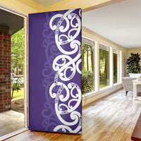 Violet Green Maori Door Cover Koru Kowhaiwhai LT7 - Polynesian Pride