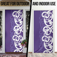 Violet Green Maori Door Cover Koru Kowhaiwhai LT7 - Polynesian Pride