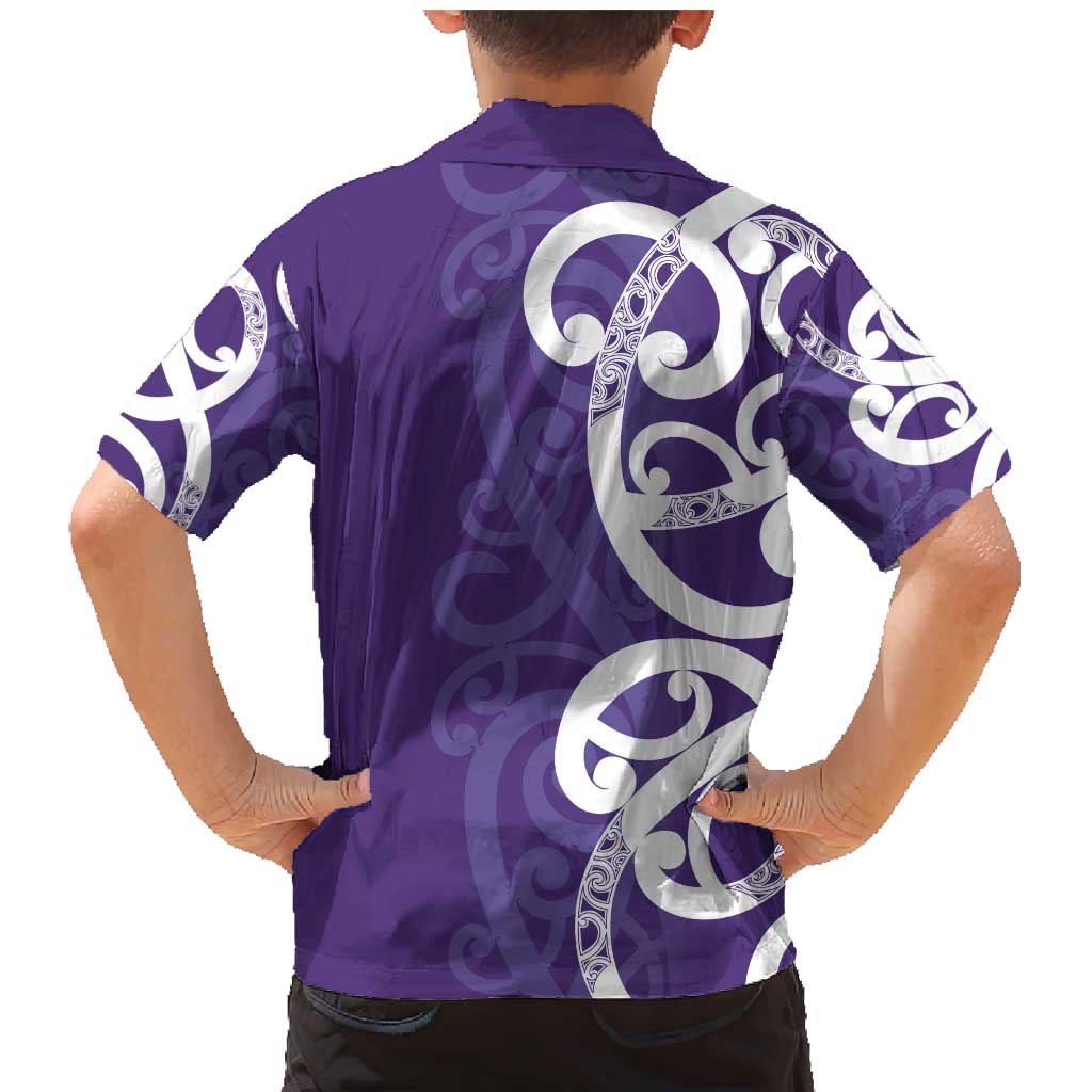 Violet Green Maori Family Matching Mermaid Dress and Hawaiian Shirt Koru Kowhaiwhai - Polynesian Pride