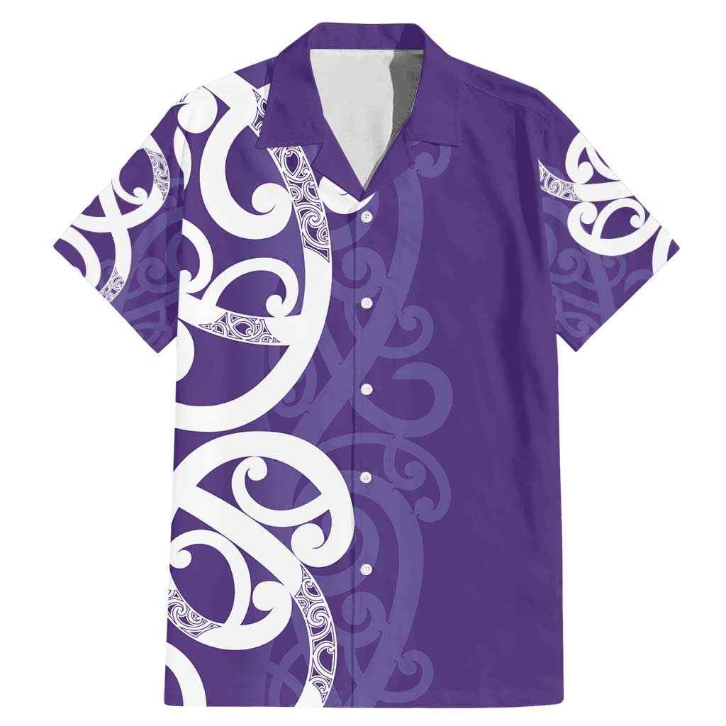 Violet Green Maori Family Matching Mermaid Dress and Hawaiian Shirt Koru Kowhaiwhai - Polynesian Pride