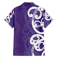 Violet Green Maori Family Matching Puletasi and Hawaiian Shirt Koru Kowhaiwhai - Polynesian Pride