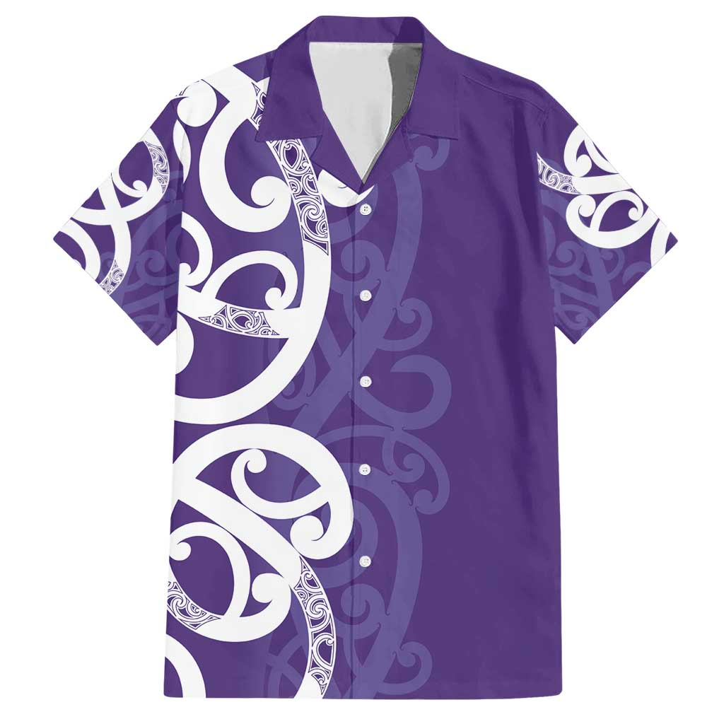 Violet Green Maori Family Matching Short Sleeve Bodycon Dress and Hawaiian Shirt Koru Kowhaiwhai - Polynesian Pride