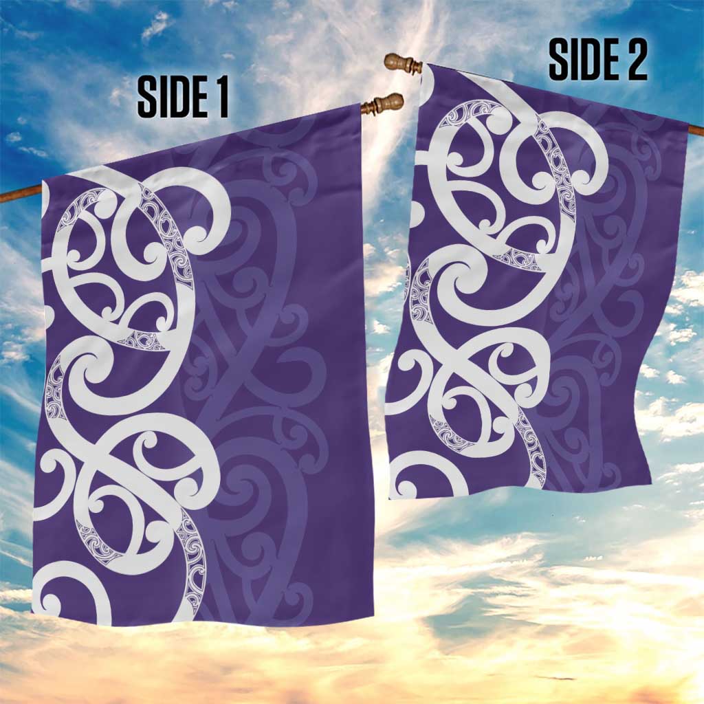 Violet Green Maori Garden Flag Koru Kowhaiwhai LT7 - Polynesian Pride