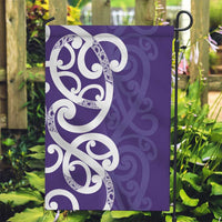 Violet Green Maori Garden Flag Koru Kowhaiwhai LT7 Garden Flag Violet - Polynesian Pride